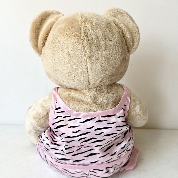 Build A Bear Velvet Hugs Plush Beige Tan Brown Stuffed Animal Retired Pink Heart - Picture 4 of 8